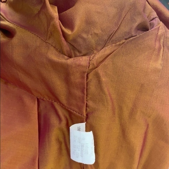 SpiritHouse olive color silk front button closure jacket - Picture 12 of 13